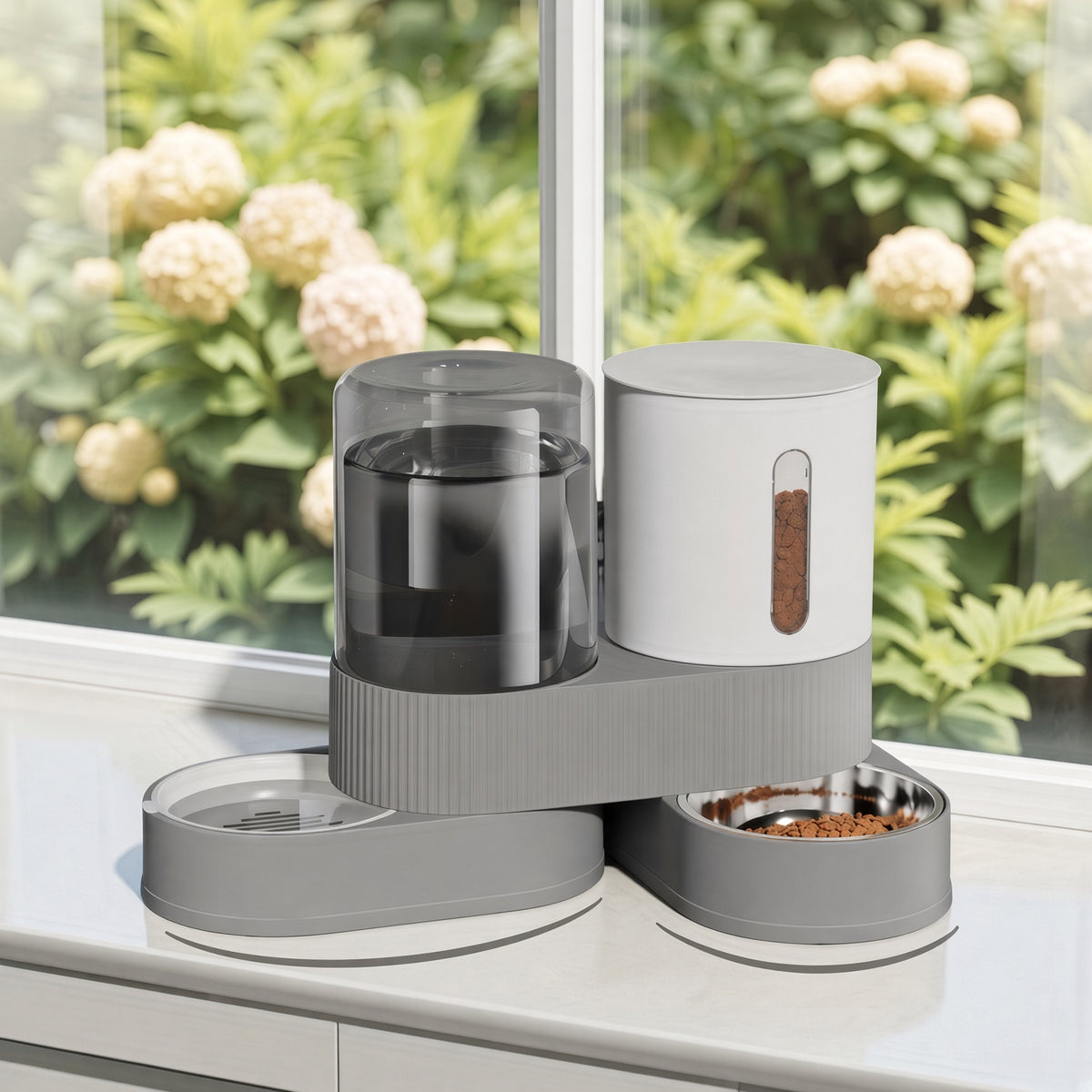 Side view of the MEALIO Station showing the 360 degree swivel base